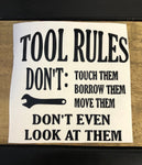 Humorous Tool Rules Mechanic vinyl sticker