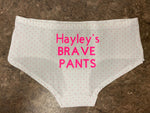 Personalised Kids PANTS - any text you like humorous, funny, courage, fun